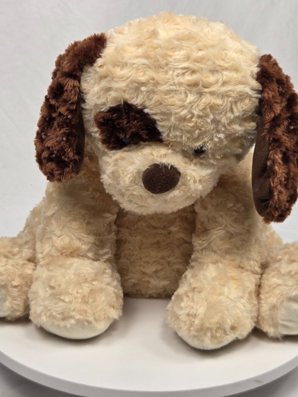 Toys R Us Large Floppy Rosette Swirls Beige Brown Puppy Dog Plush Animal 2012
